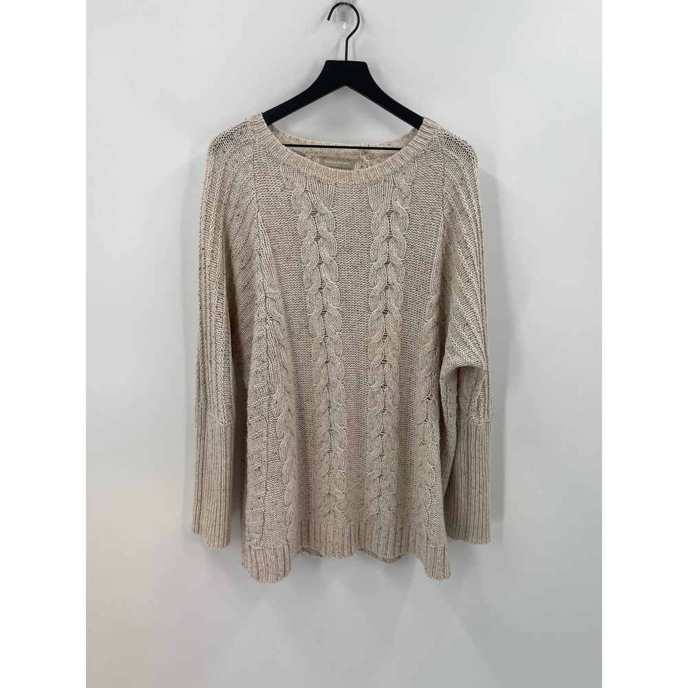Banana Republic Oatmeal Knit Wool Blend Long Sleeve Sweater Size Extra Large